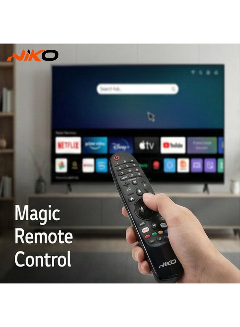 Niko 50 Inch 4K QLED Smart TV, WebOS Hub, UHD HDR Display with Built-in Receiver, WiFi, Bluetooth, 3x HDMI (eARC) & Wall Bracket Included - Model 50NSSX - Black - Image 3